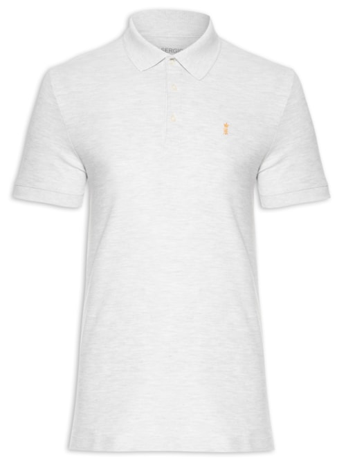 Polo Masculina Manga Curta Básica Piquet – Cinza