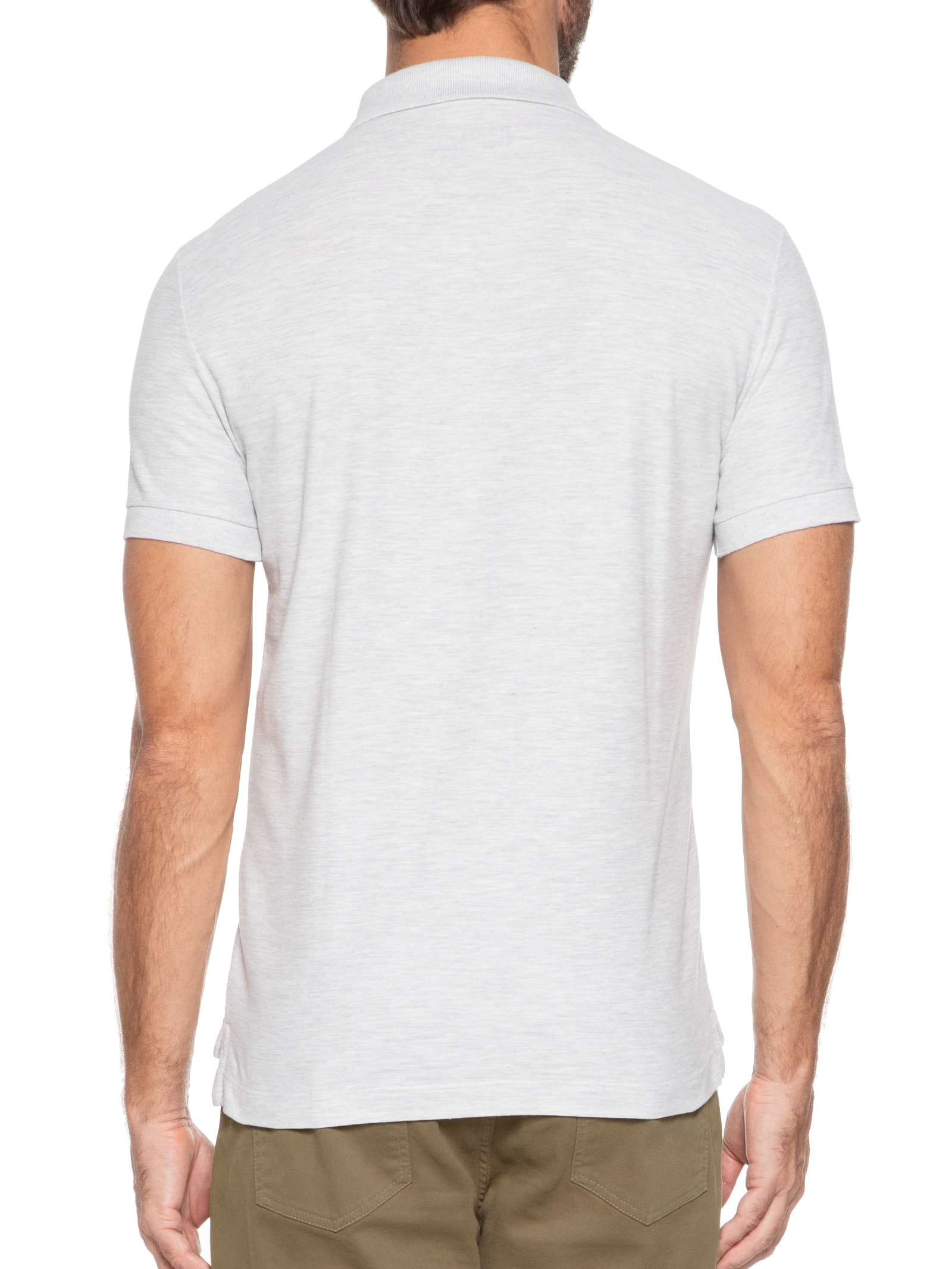 Polo Masculina Manga Curta Básica Piquet Cinza Sergio K