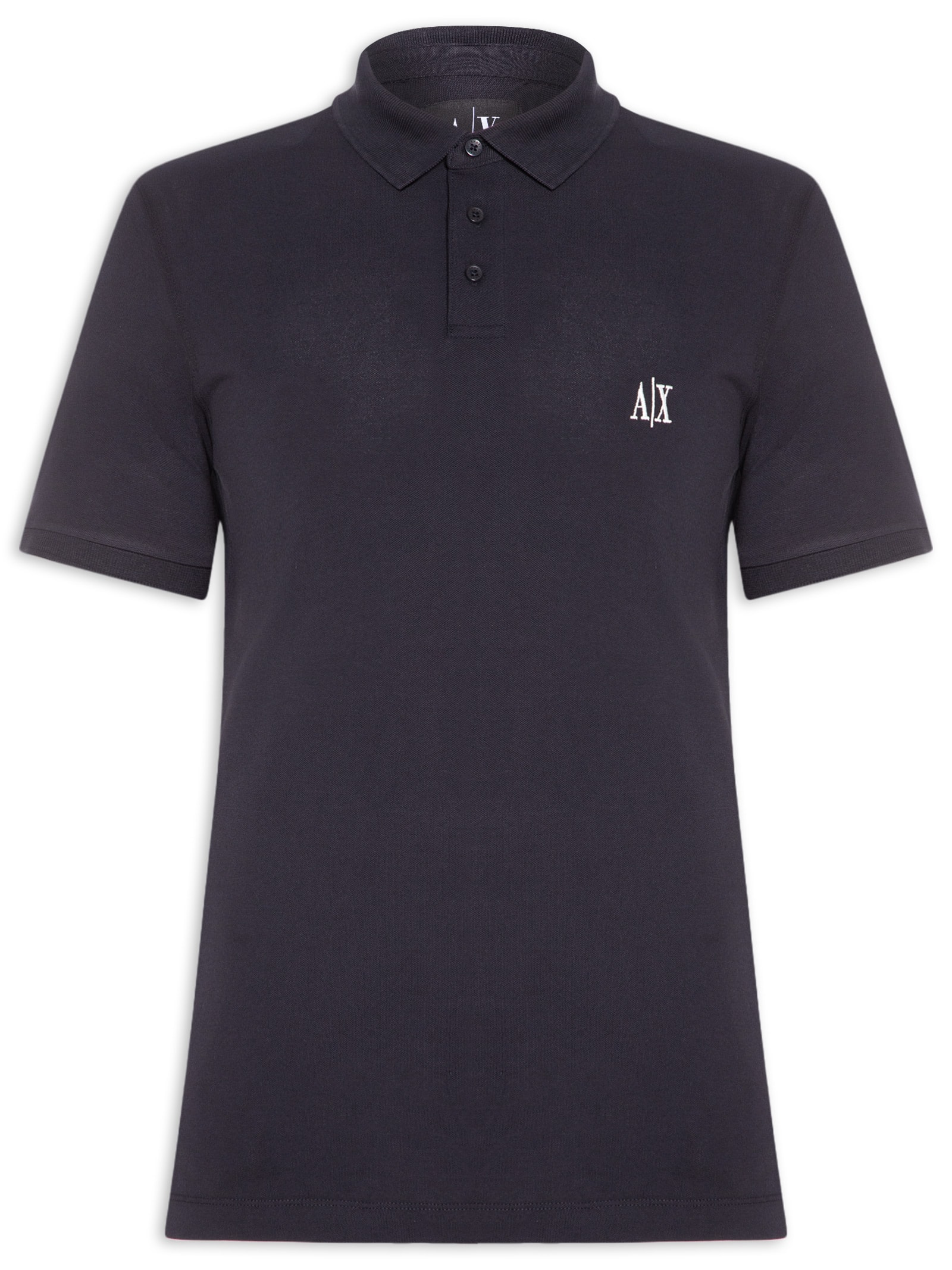 Pólo Masculina Manga Curta Bordado Lateral Azul Armani Exchange