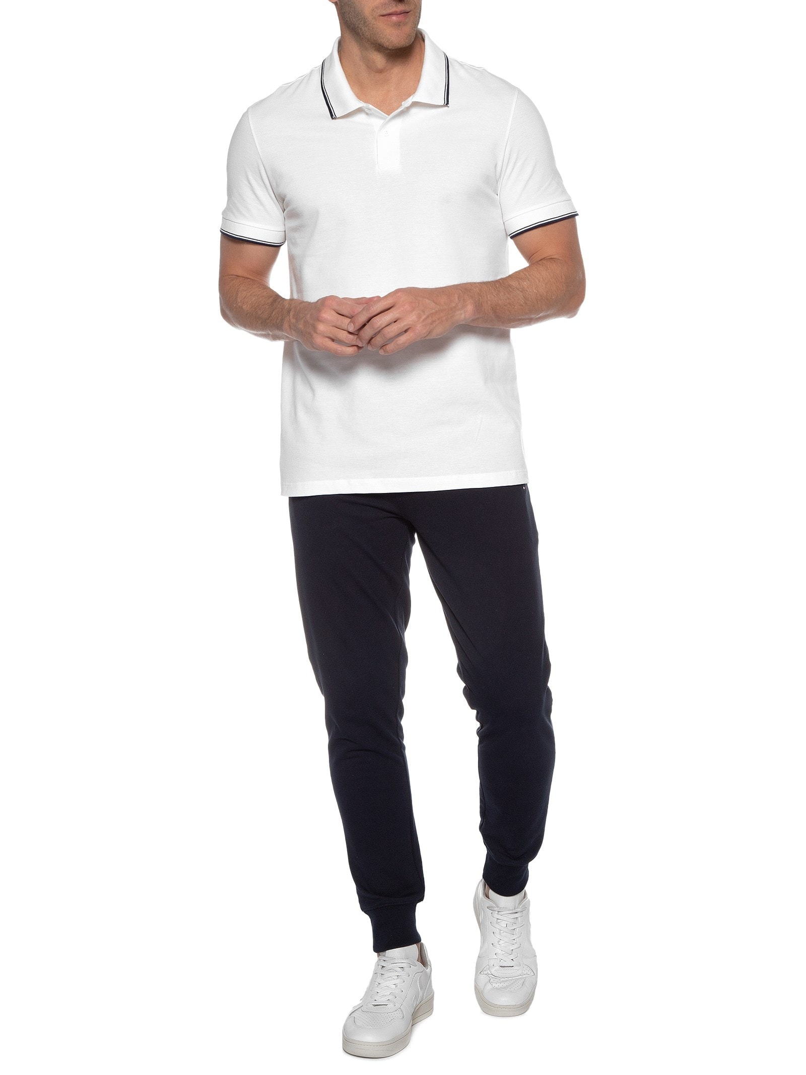 Polo Masculina Manga Curta Branco Hering