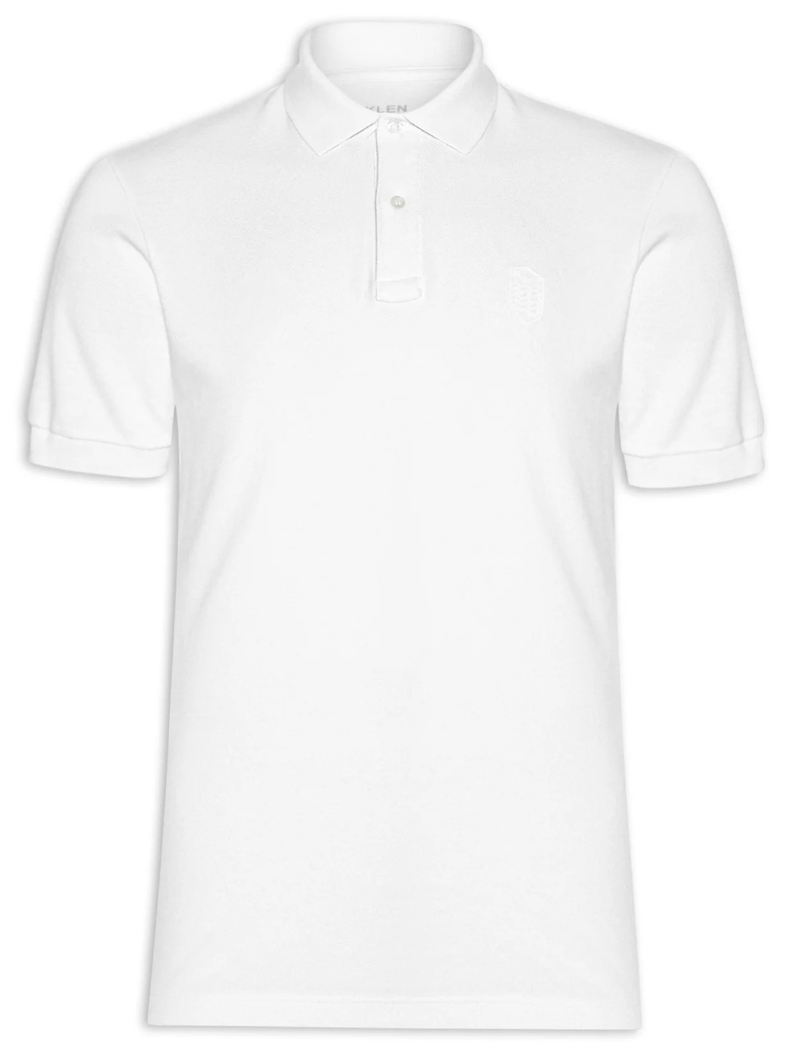 Polo Masculina Manga Curta Brasão Embossed Color  Branco Osklen