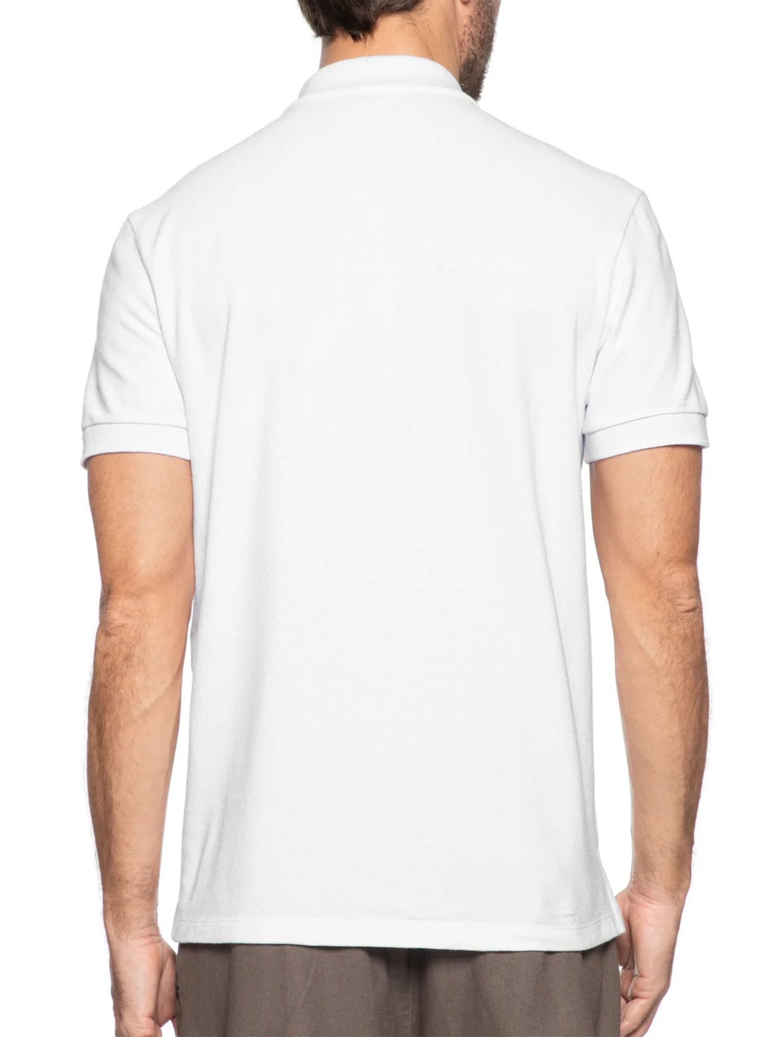 Polo Masculina Manga Curta Brasão Embossed Color  Branco Osklen