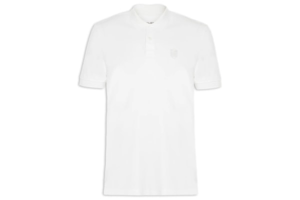 Polo Masculina Manga Curta Brasão Embossed Color - Off White