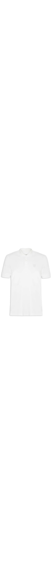 Polo Masculina Manga Curta Brasão Embossed Color - Off White