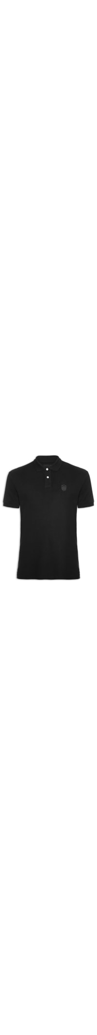 Pólo Masculina Manga Curta Brasão Embossed Color - Preto