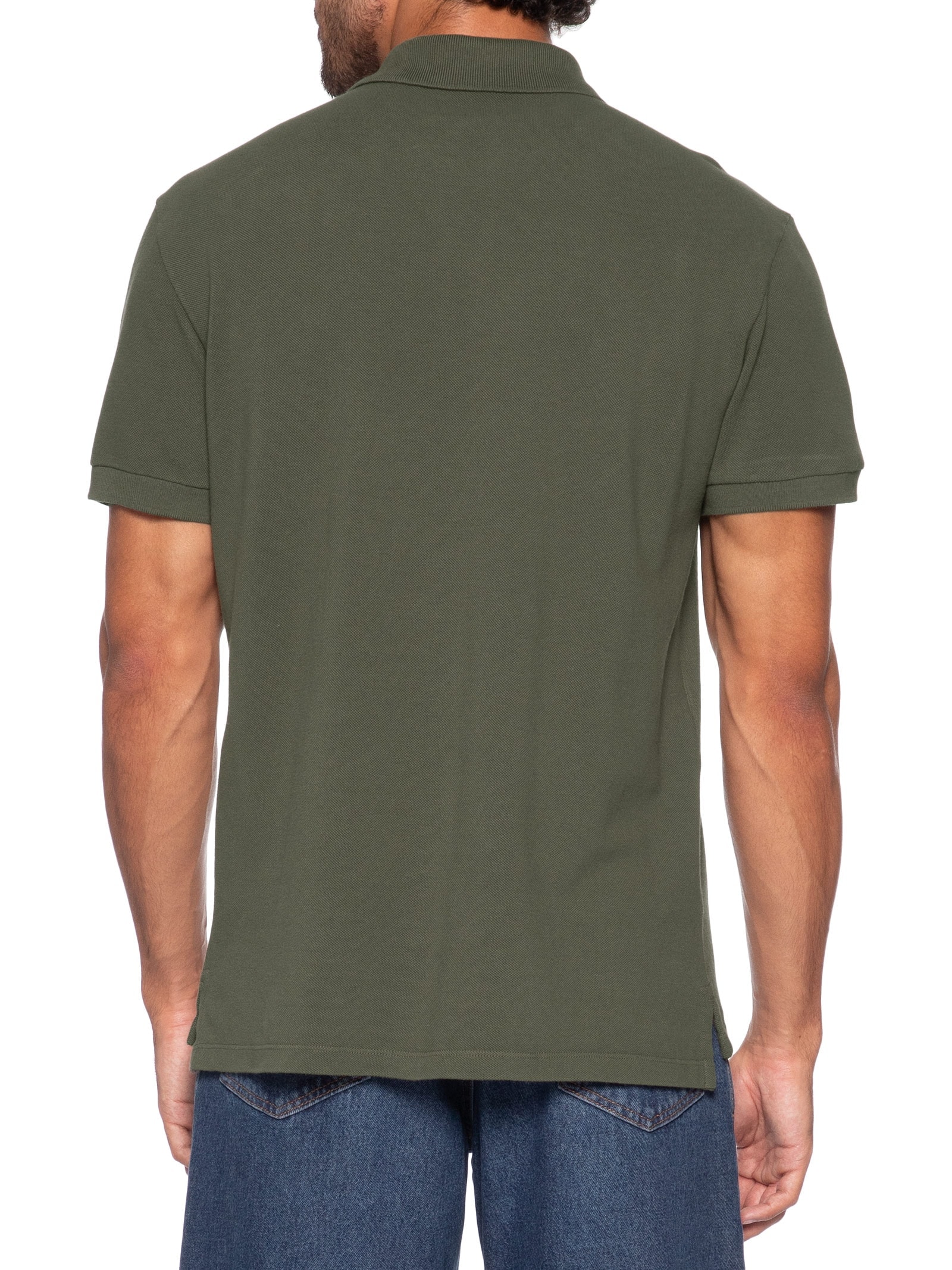 Polo Masculina Manga Curta Brasão Embossed Color Verde Osklen
