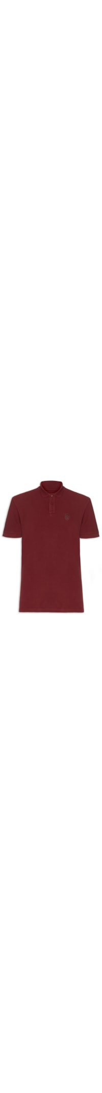 Polo Masculina Manga Curta Brasão Embossed - Vinho