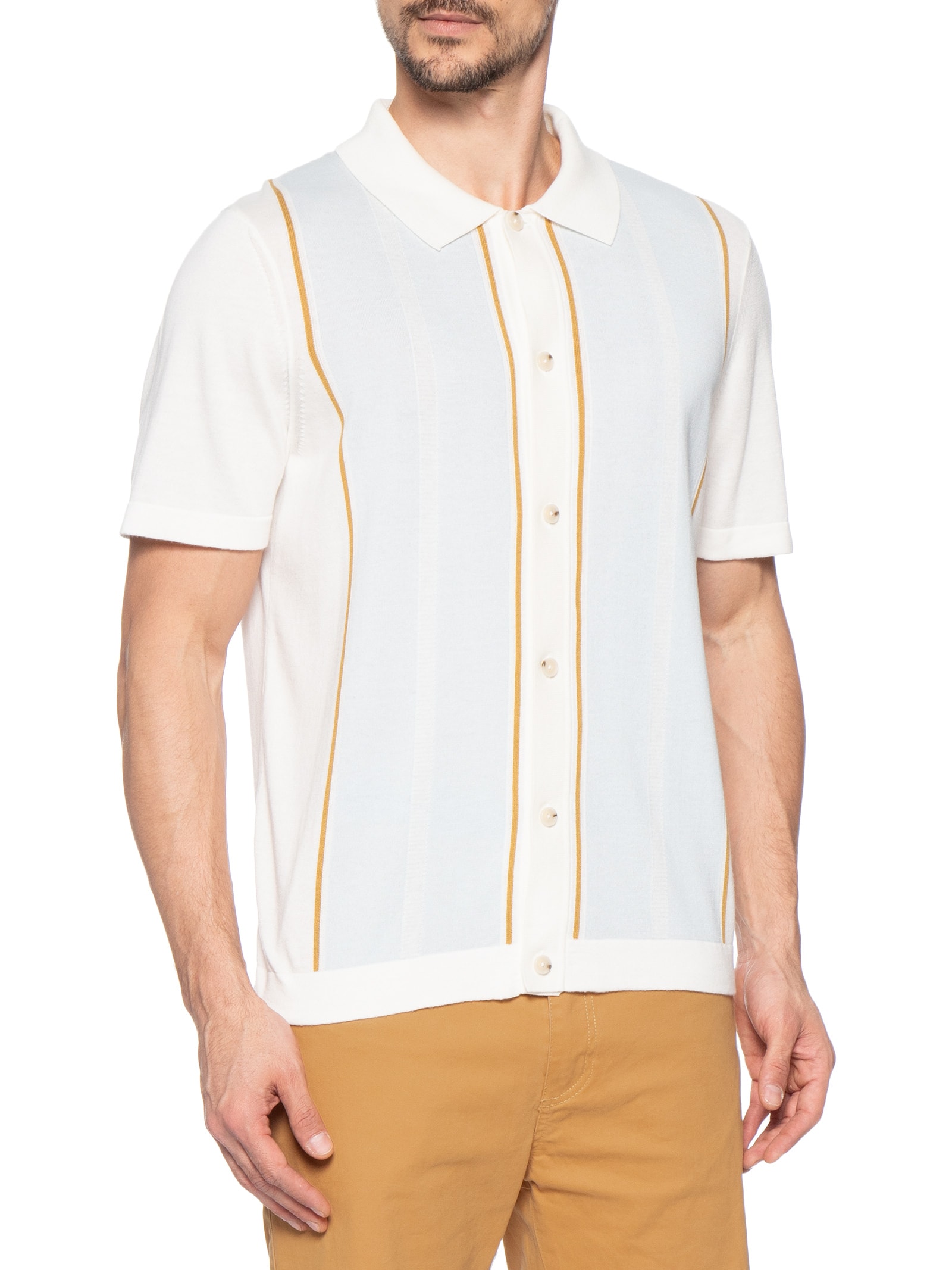 Polo Masculina Manga Curta C-Lastro Branco Boss