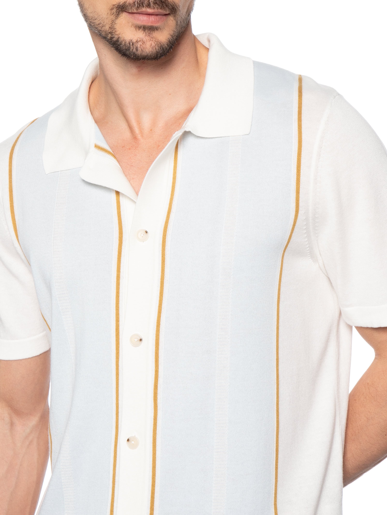 Polo Masculina Manga Curta C-Lastro Branco Boss