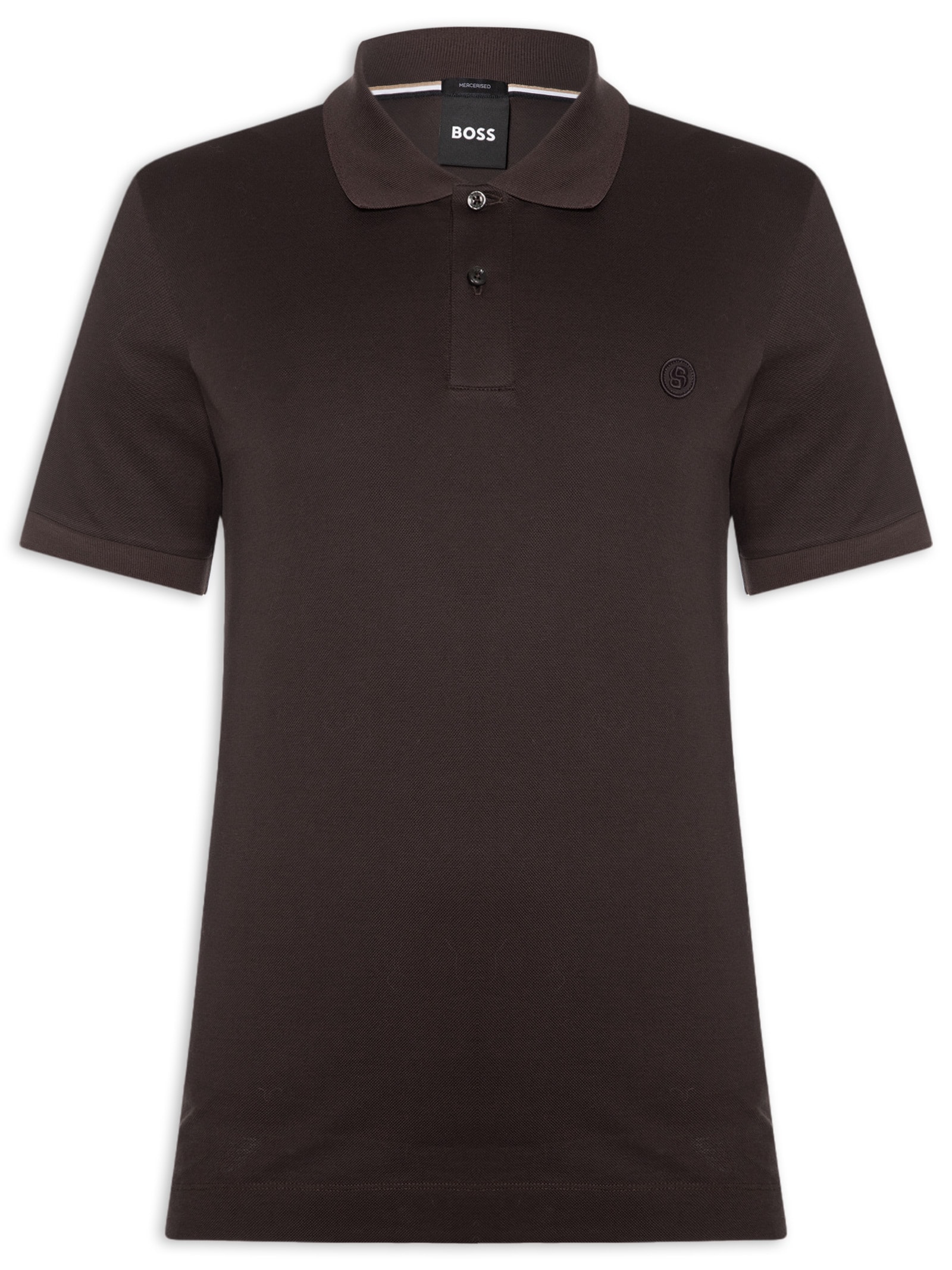 Polo Masculina Manga Curta C-Parris 98 Regular fit  Marrom Boss