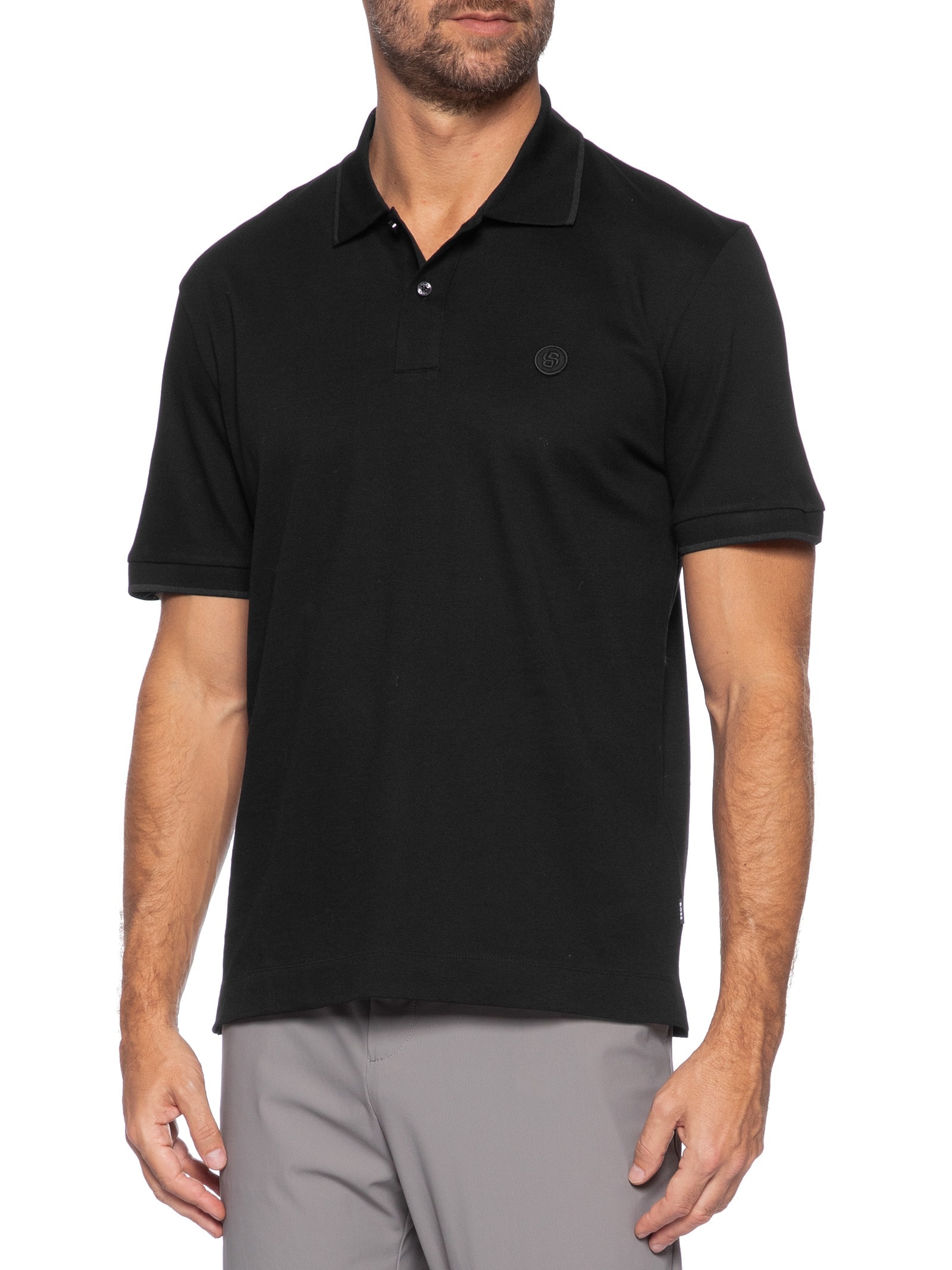 Polo Masculina Manga Curta C-Parris 98 Regular fit  Preto Boss