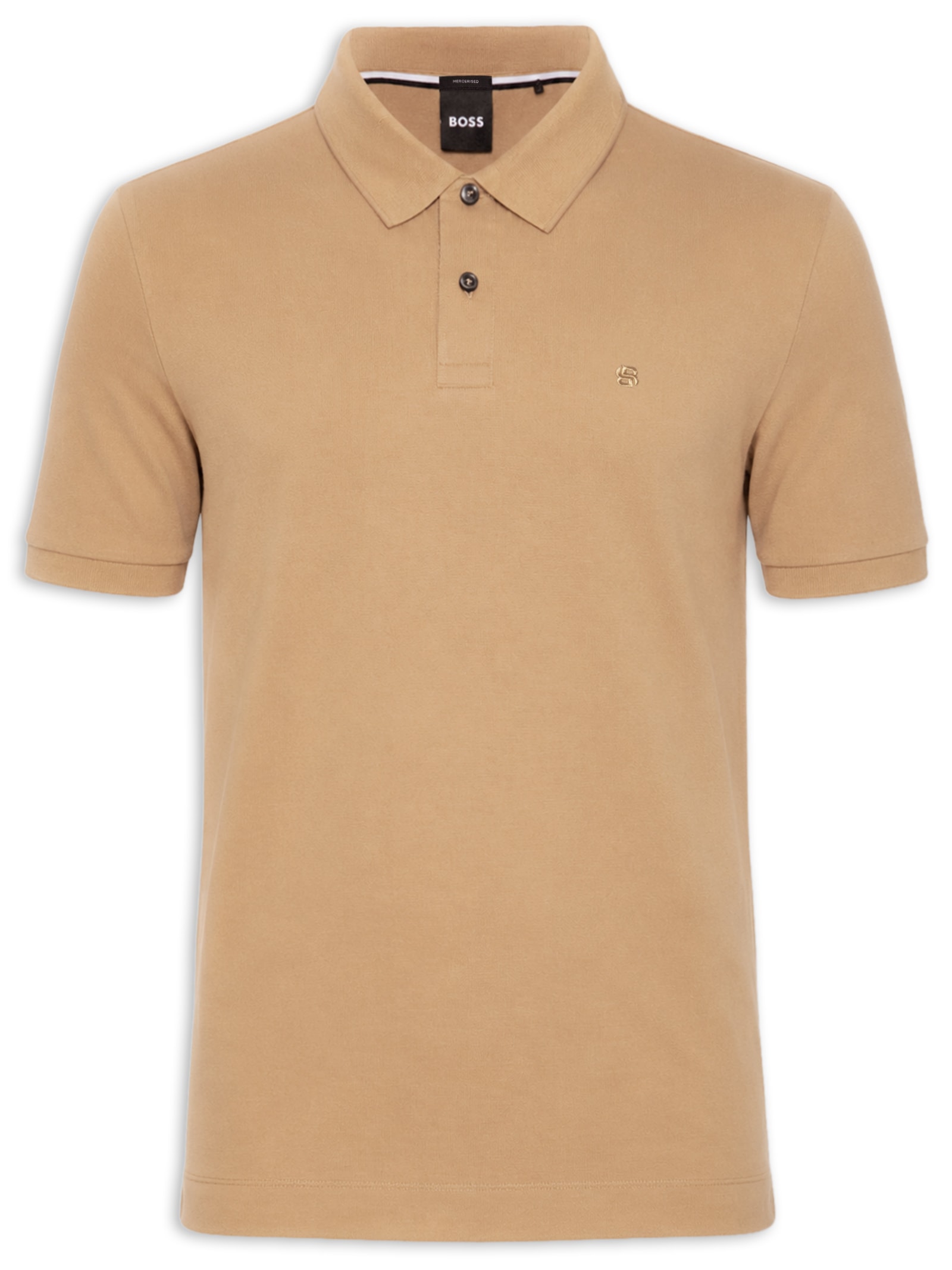 Polo Masculina Manga Curta C-Parris Bege Boss