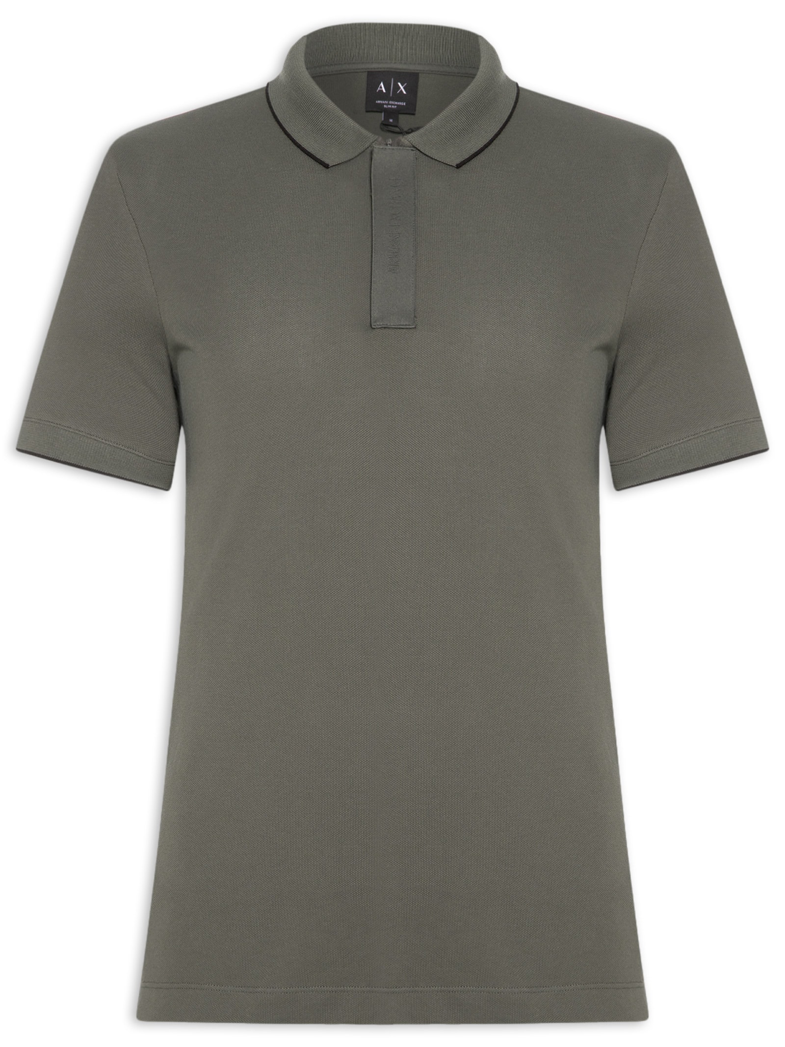 Pólo Masculina Manga Curta Colarinho Fechado Verde Armani Exchange