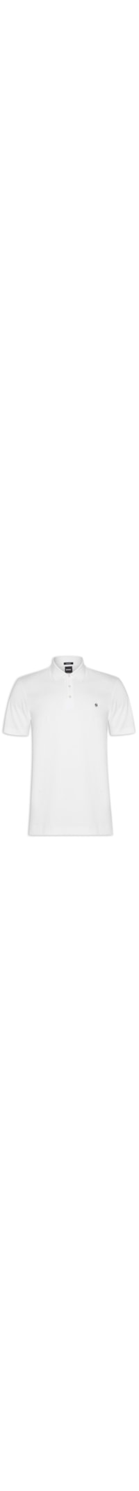 Polo Masculina Manga Curta com Aplique C-Parris - Branco