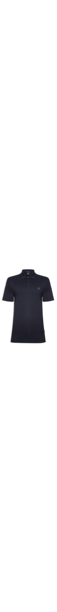 Polo Masculina Manga Curta com Aplique C-Parris Regular fit - Azul