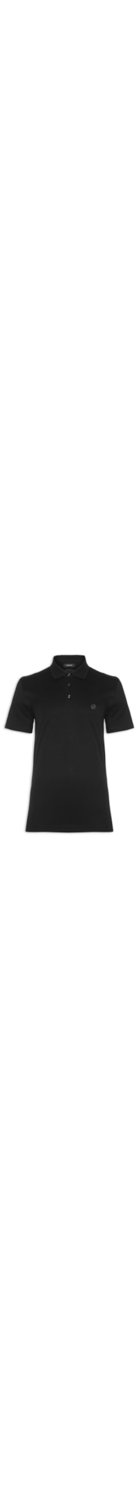 Polo Masculina Manga Curta com Aplique C-Parris Regular fit - Preto