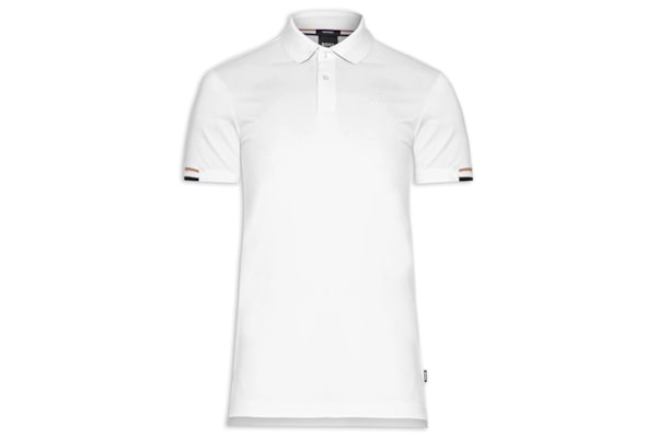 Polo Masculina Manga Curta com Friso Parlay 147 - Off White