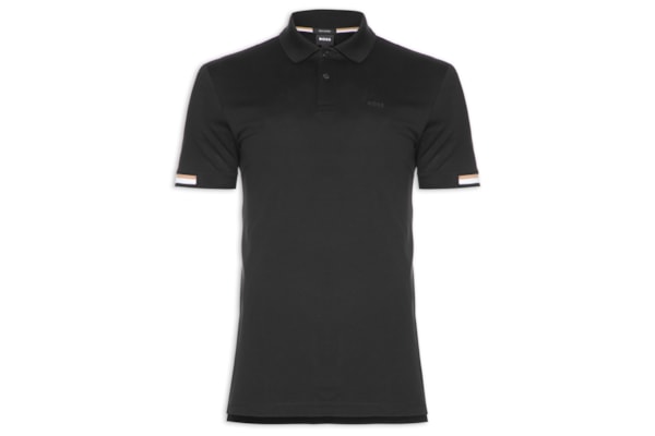 Polo Masculina Manga Curta com Friso Parlay 147 - Preto