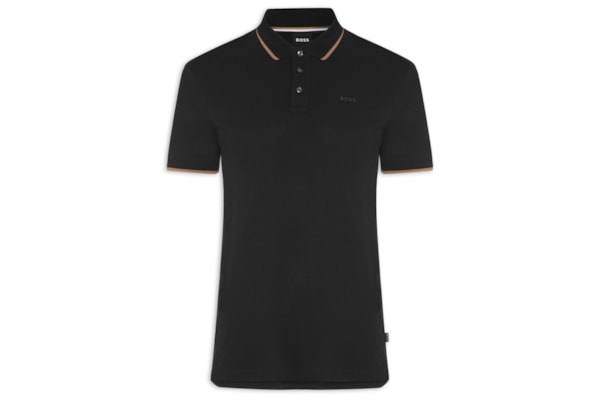 Polo Masculina Manga Curta com Friso Parlay 190 - Preto