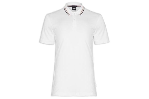 Polo Masculina Manga Curta com Friso Penrose - Branco