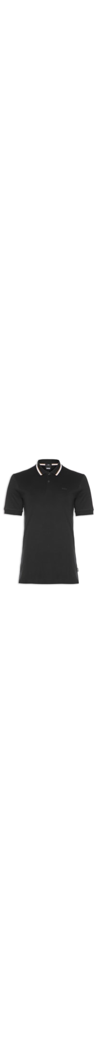 Polo Masculina Manga Curta com Friso Penrose - Preto