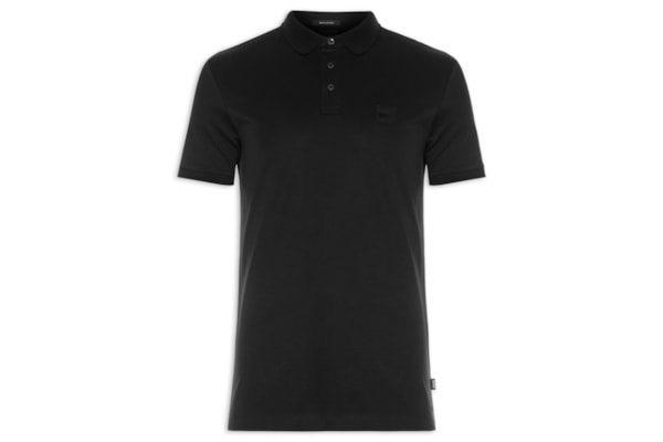 Polo Masculina Manga Curta com Logo Tag Parlay 143 - Preto