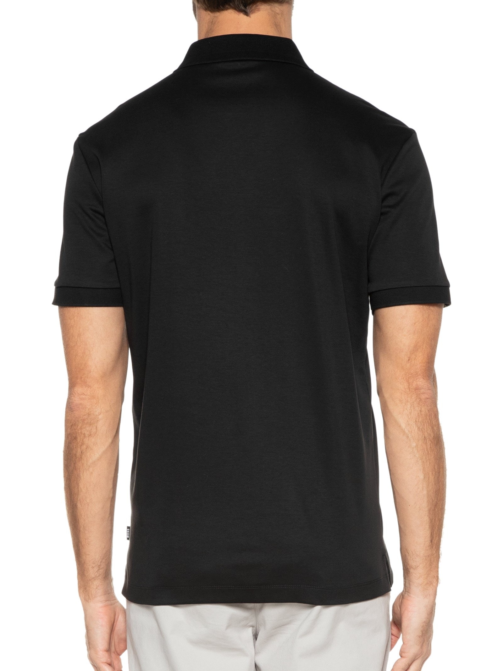 Polo Masculina Manga Curta com Logo Tag Parlay 143 Preto Boss