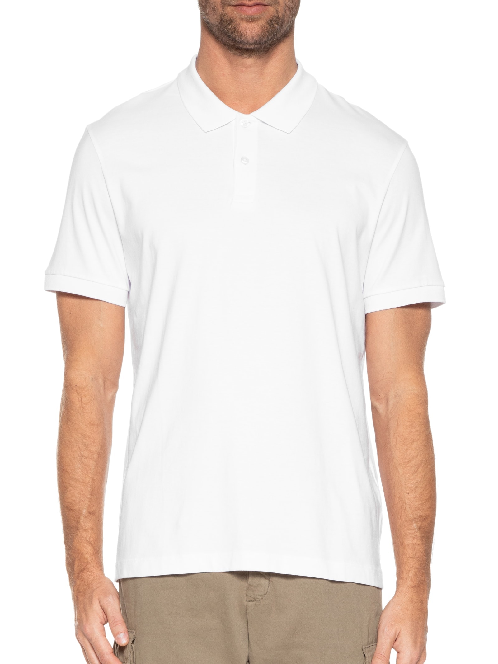 Polo Masculina Manga Curta Cotton Pima Branco Hering