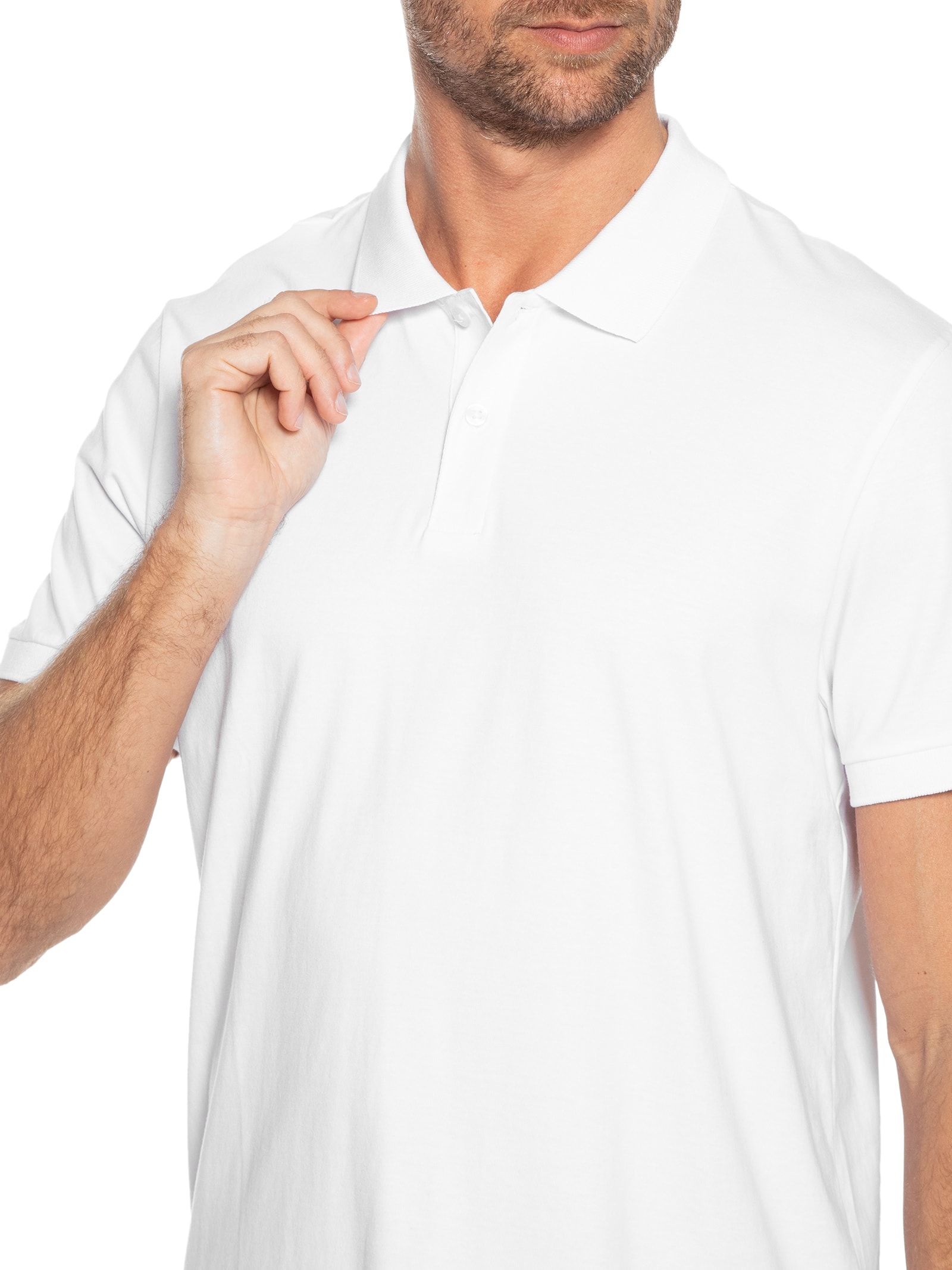 Polo Masculina Manga Curta Cotton Pima Branco Hering