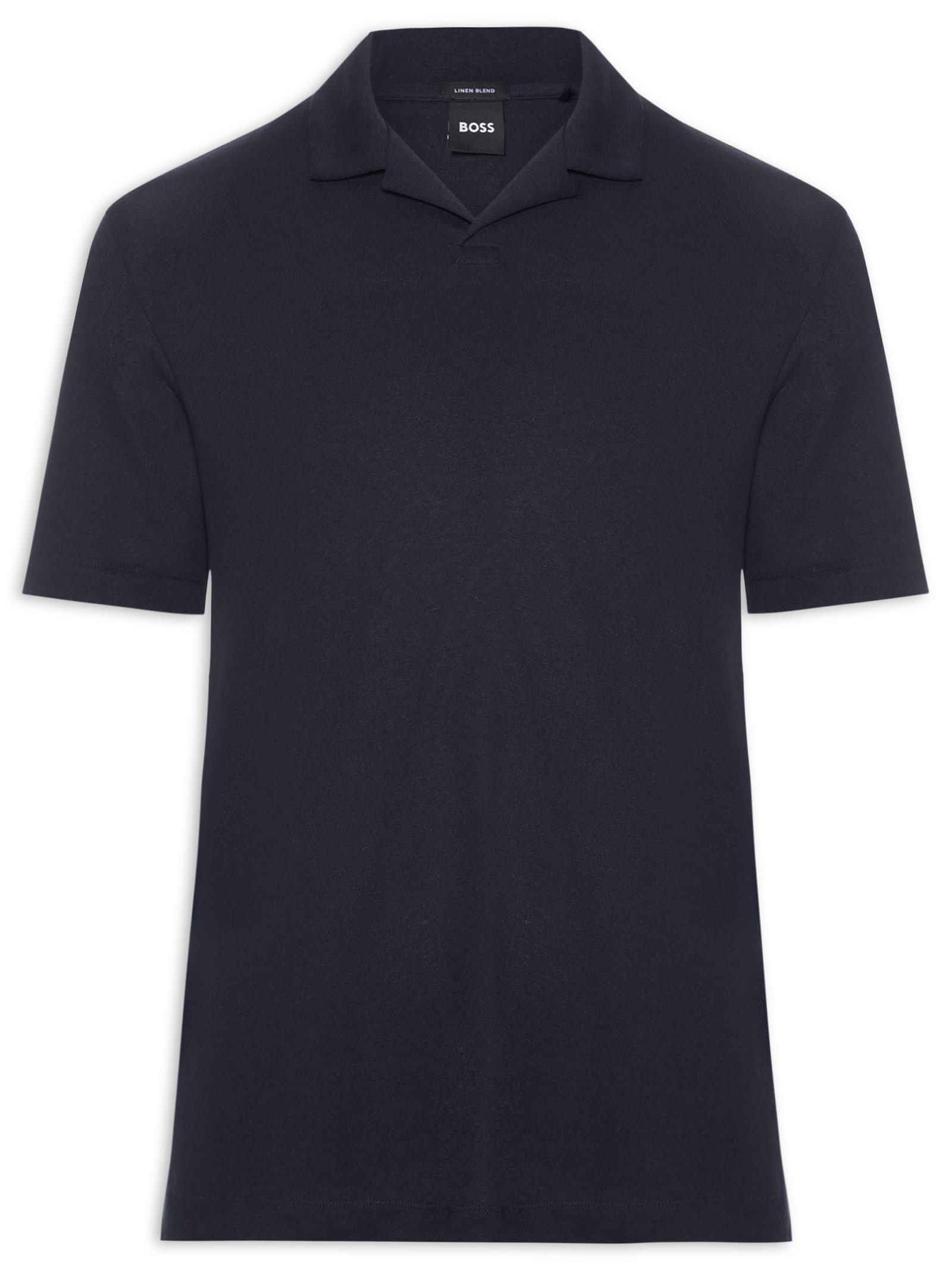 Polo Masculina Manga Curta de Linho H Ponti Azul Boss