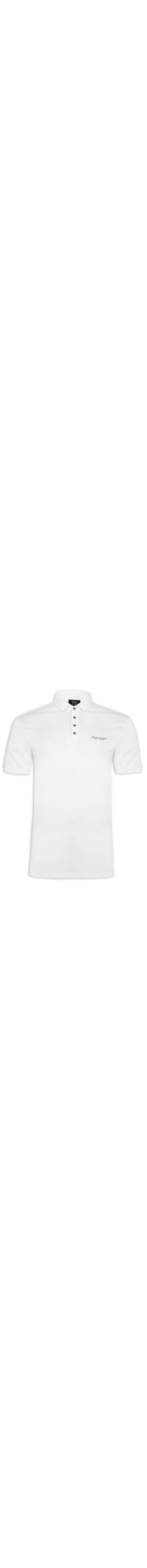Polo Masculina Manga Curta de Malha - Branco
