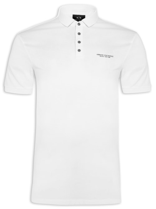 Polo Masculina Manga Curta de Malha – Branco