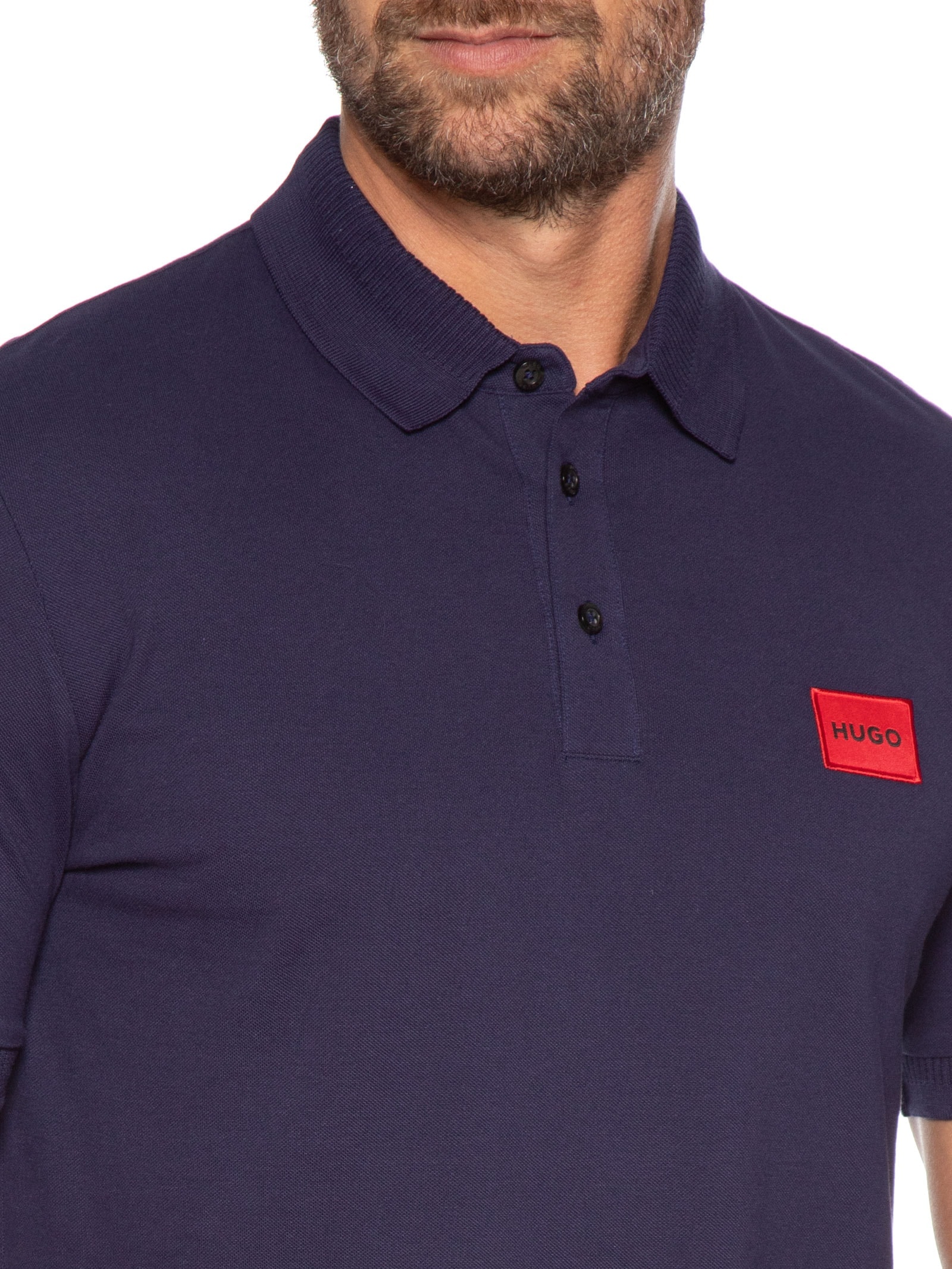 Polo Masculina Manga Curta Dereso 222 Azul Hugo