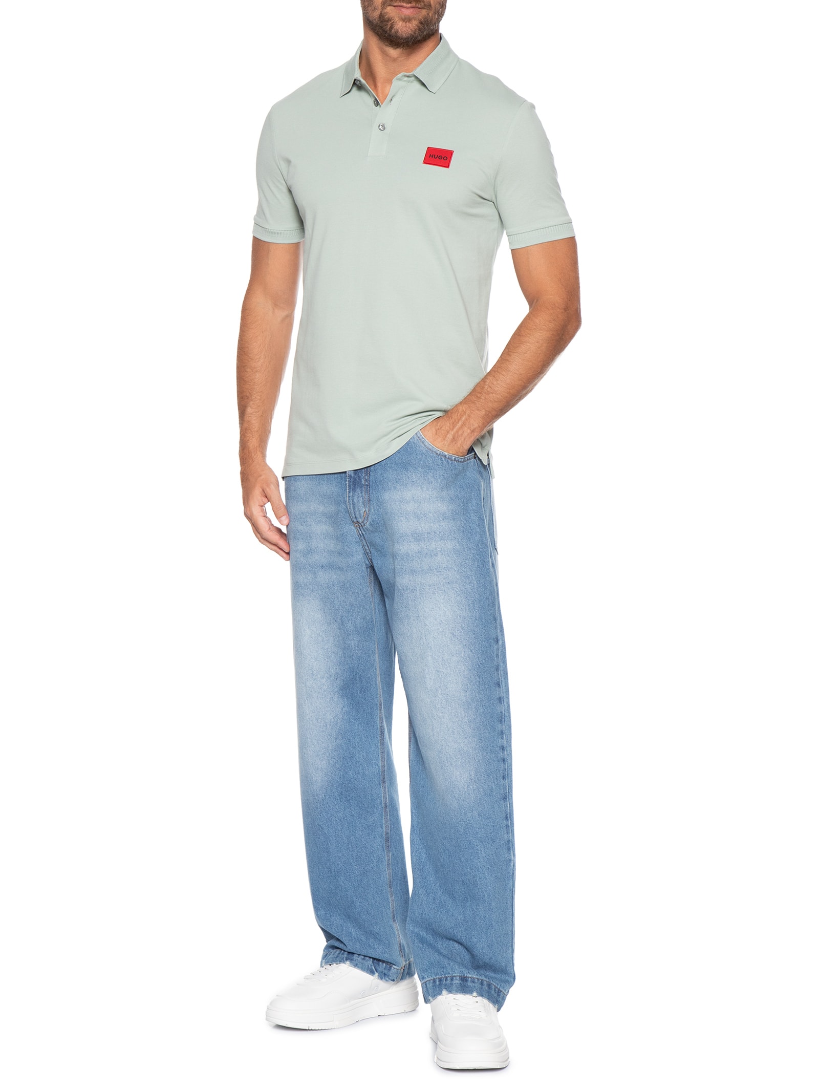 Polo Masculina Manga Curta Dereso 222 Verde Hugo