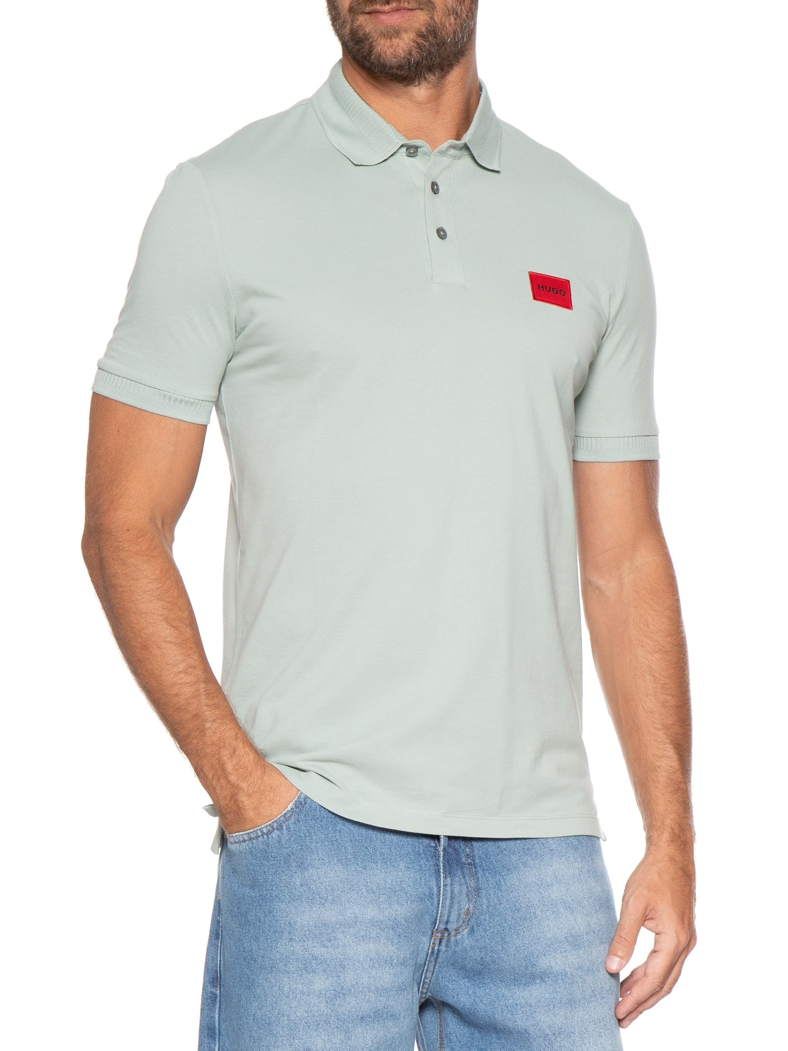Polo Masculina Manga Curta Dereso 222 Verde Hugo