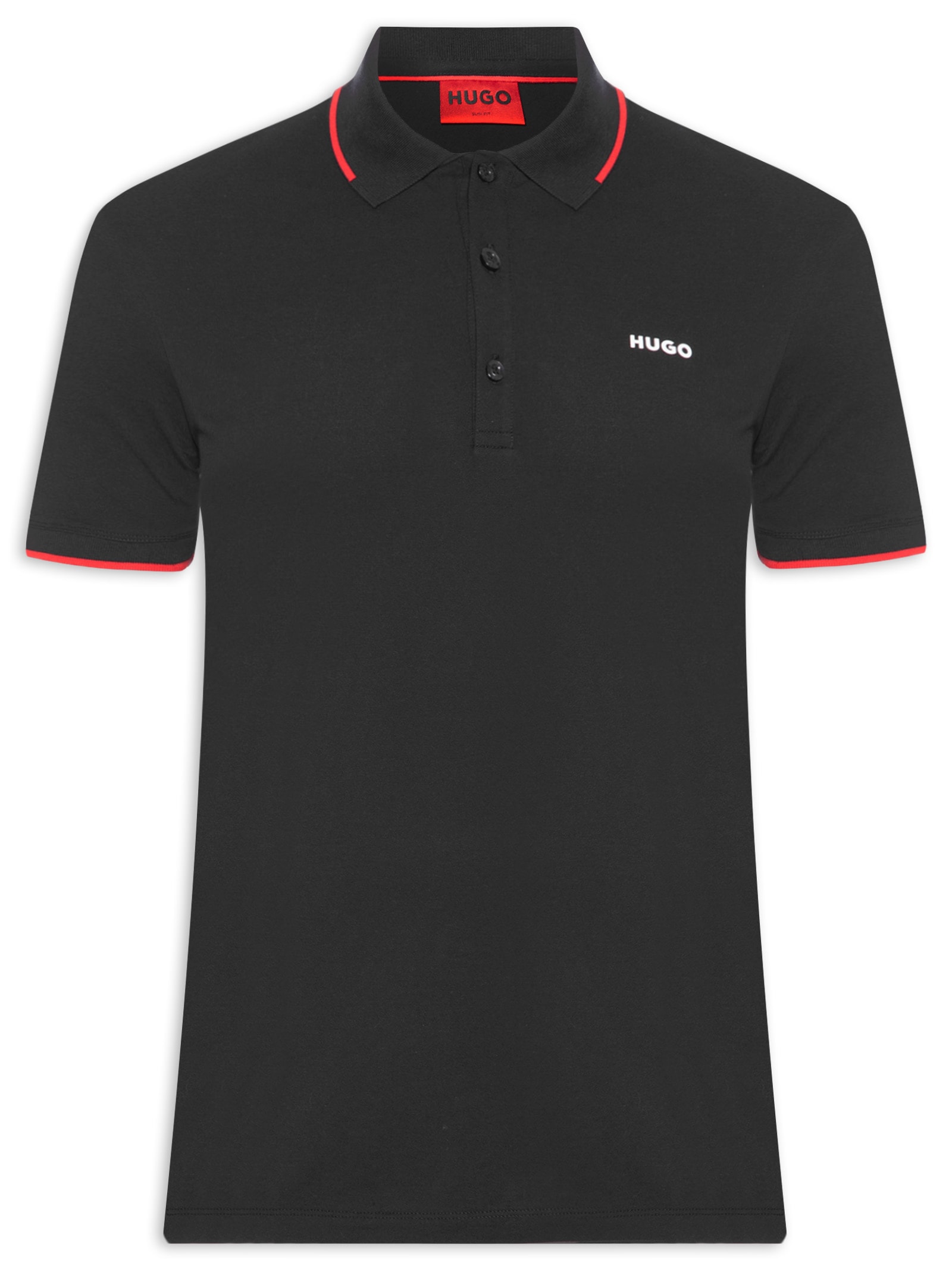 Hugo - Polo Masculina Manga Curta Dinoso222 - Preto