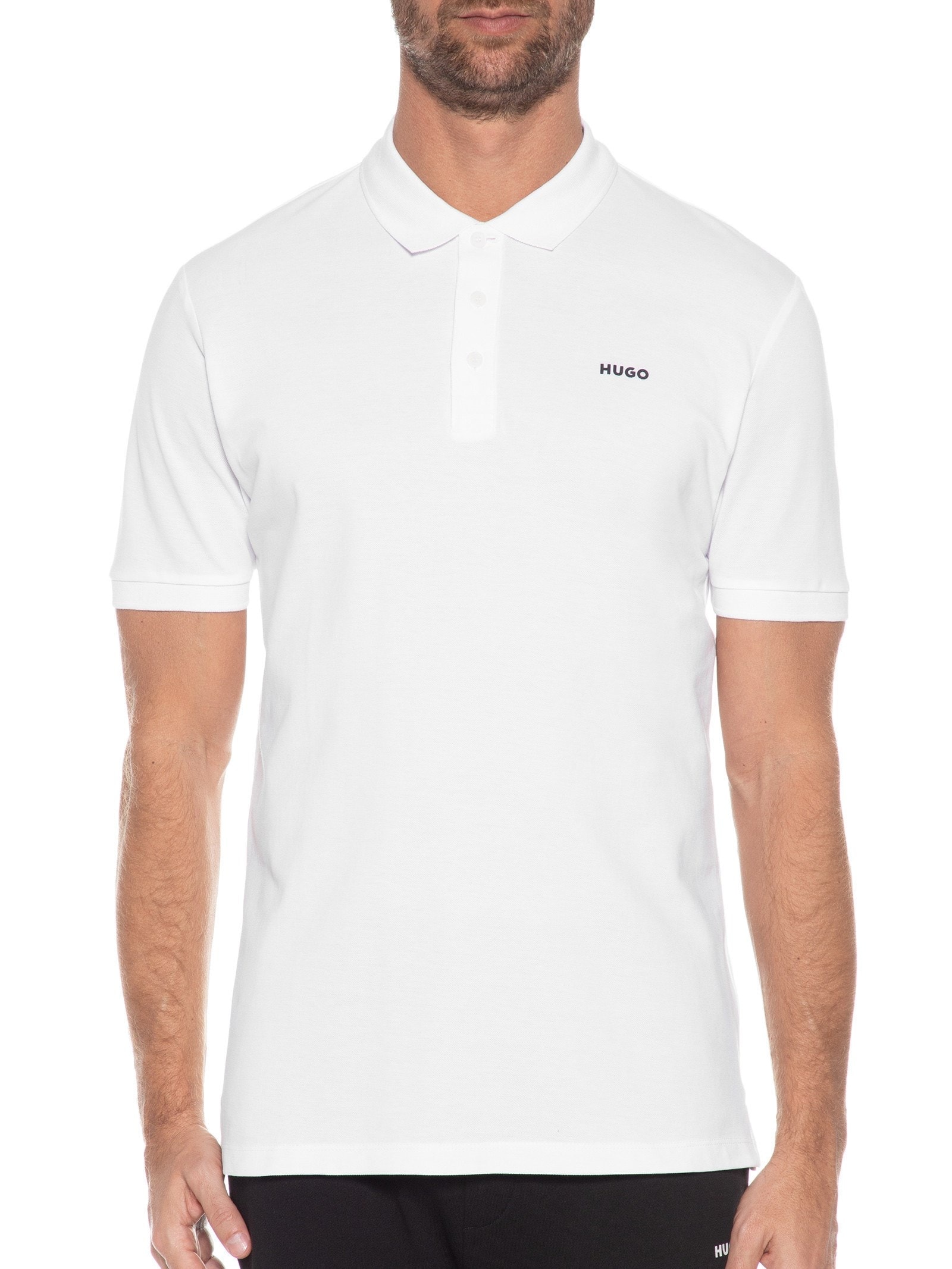 Polo Masculina Manga Curta Donos 222 Branco Hugo