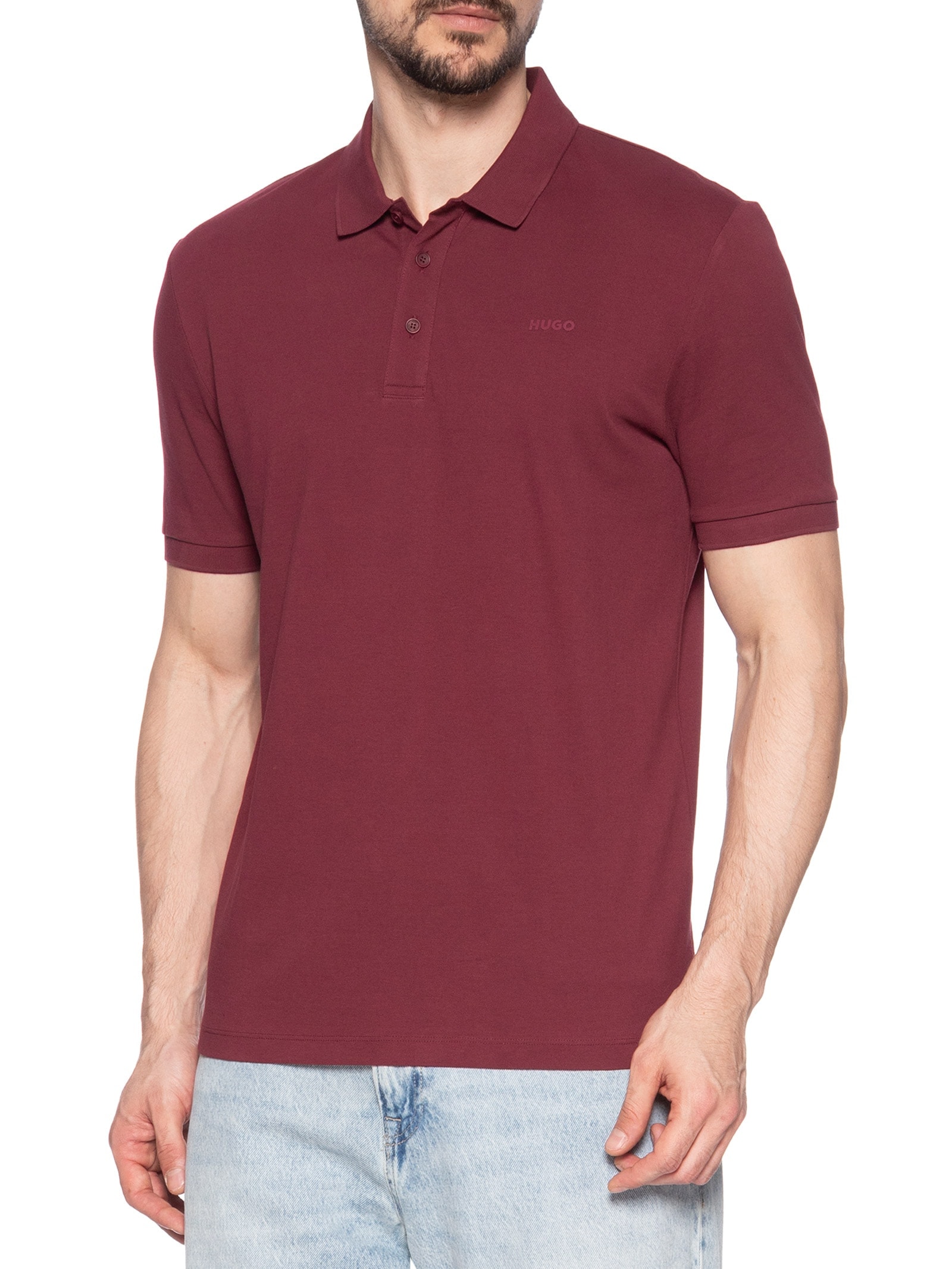 Polo Masculina Manga Curta Donos 222 Vermelho Hugo