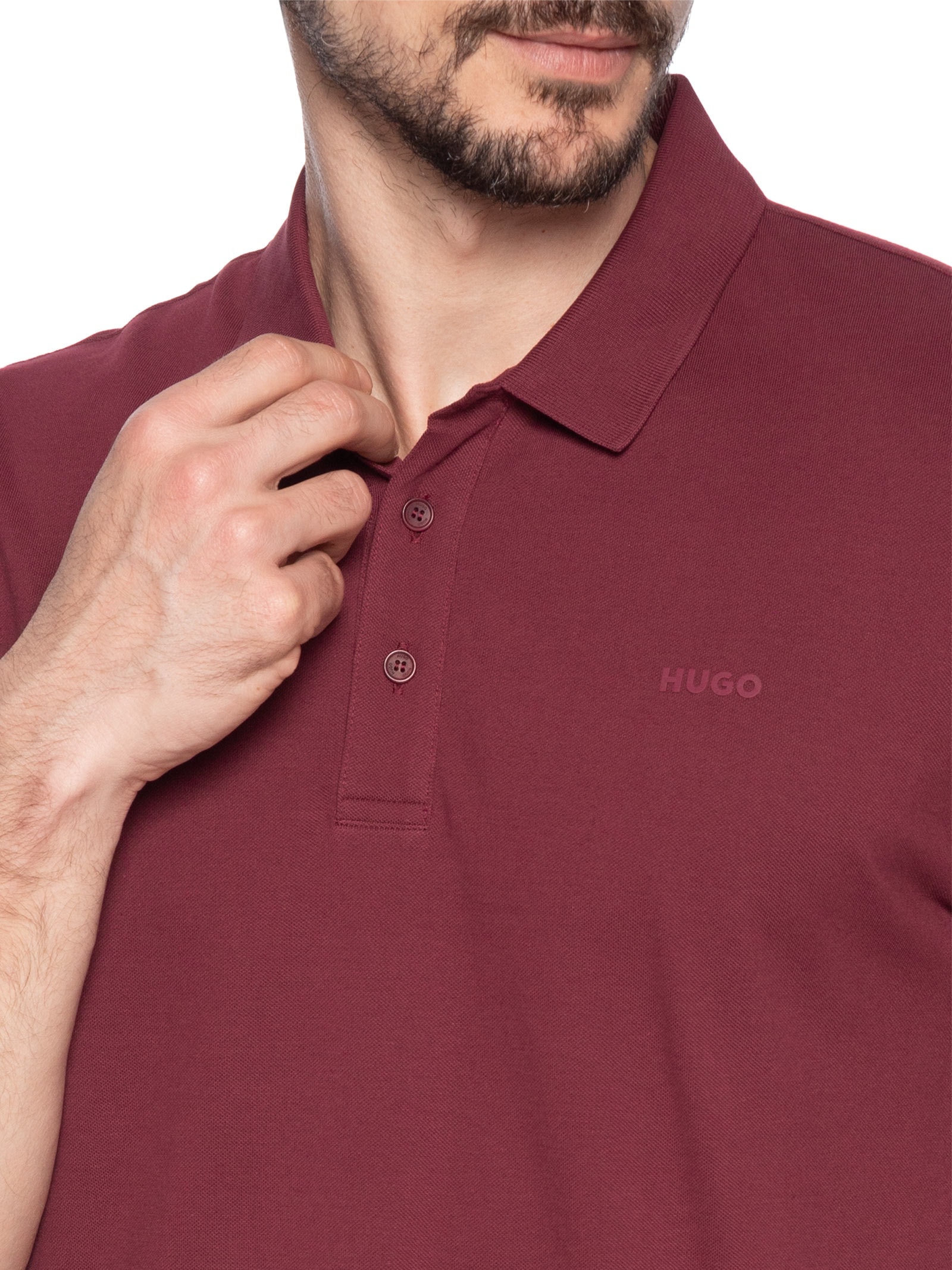 Polo Masculina Manga Curta Donos 222 Vermelho Hugo