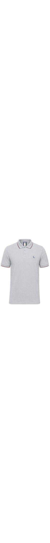 Polo Masculina Manga Curta Enxuto Novo Friso - Cinza