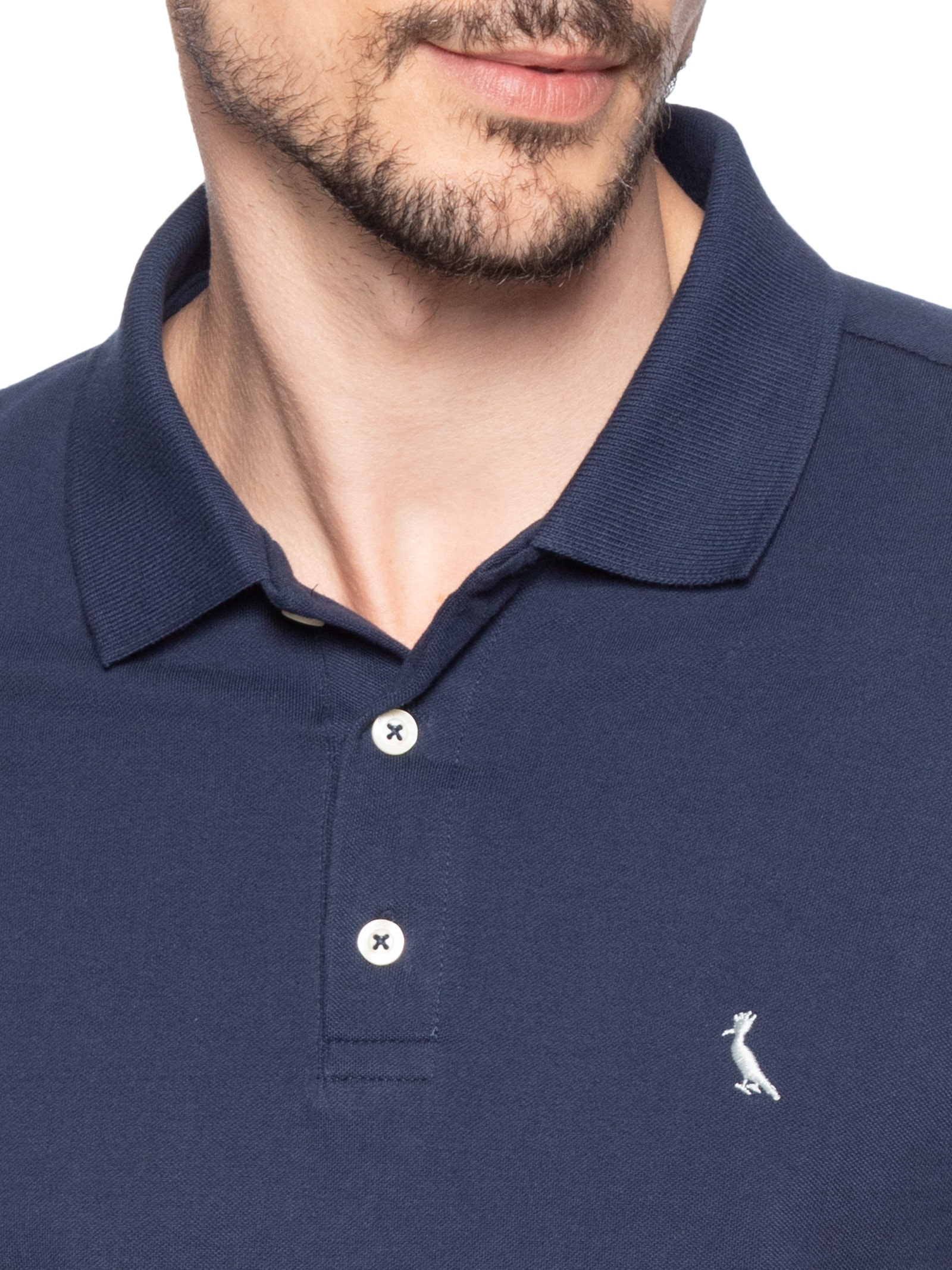 Polo Masculina Manga Curta Essence Azul Reserva