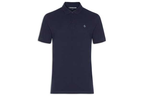 Polo Masculina Manga Curta Essentials Algodão - Azul