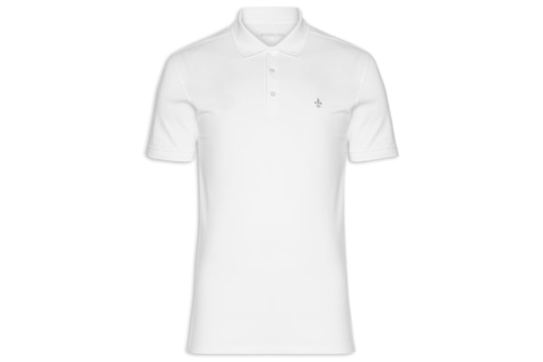 Polo Masculina Manga Curta Essentials Algodão - Branco
