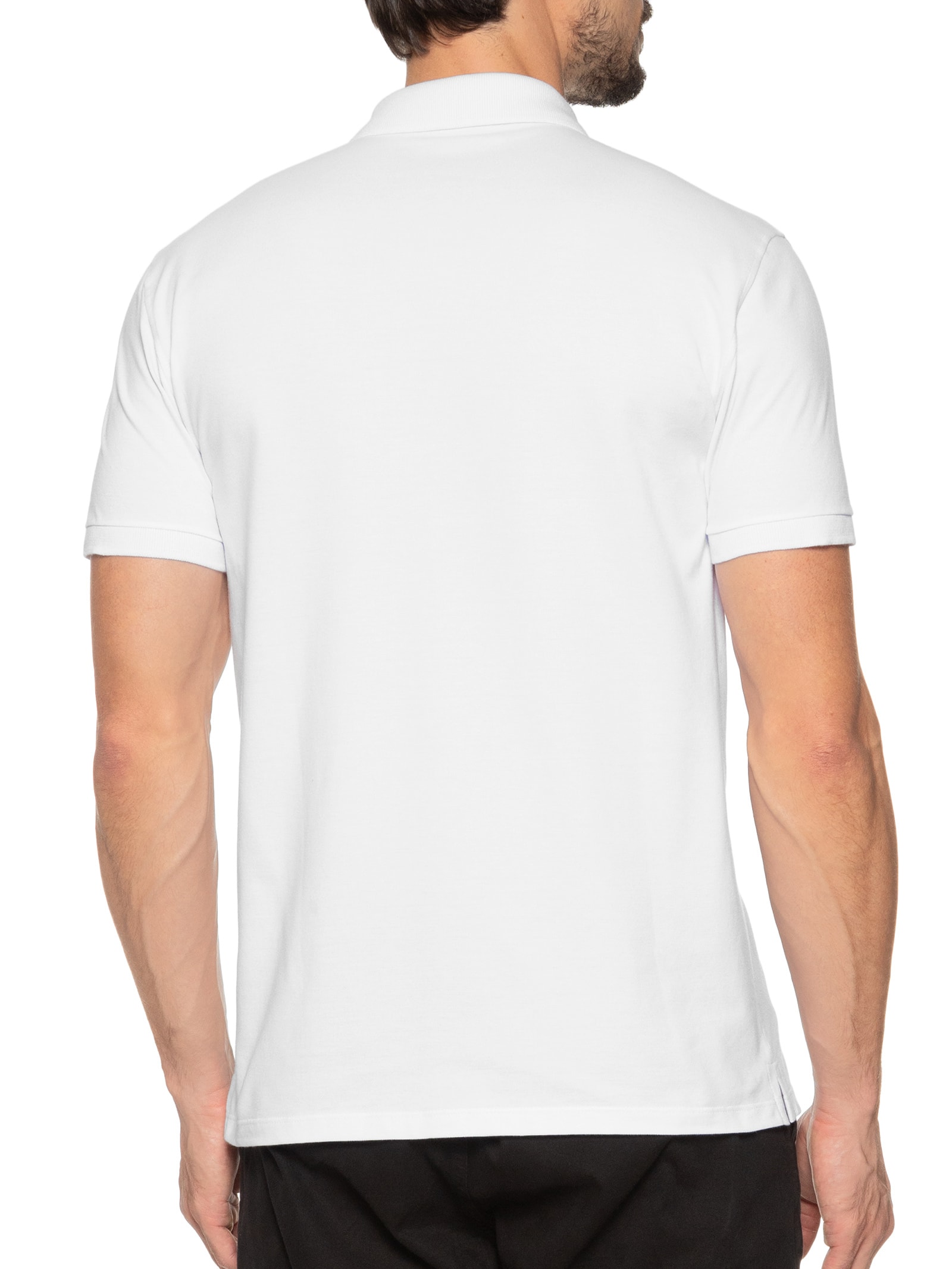 Polo Masculina Manga Curta Essentials Algodão Branco Dudalina