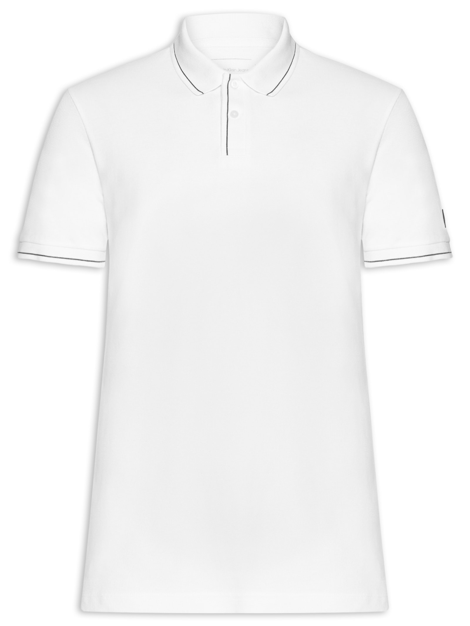 Polo Masculina Manga Curta Etiqueta Branco Calvin Klein Jeans