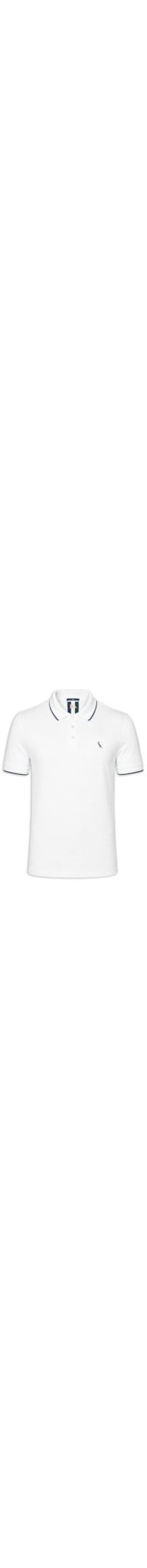 Polo Masculina Manga Curta Exuto Friso Único - Branco