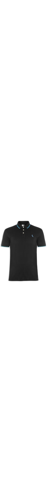 Pólo Masculina Manga Curta Friso Duplo - Preto