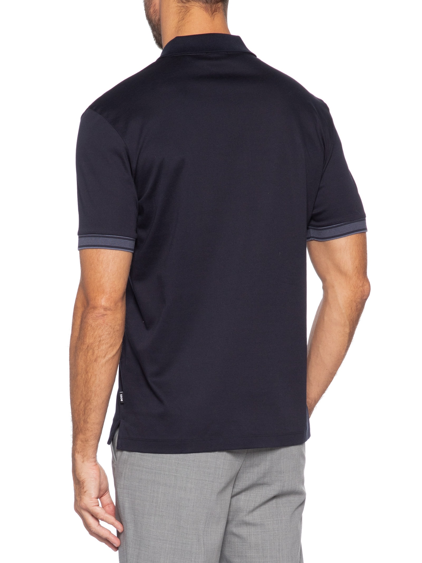 Pólo Masculina Manga Curta H-Parlay Azul Boss