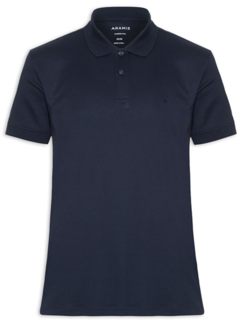 Polo Masculina Manga Curta Interlock – Azul