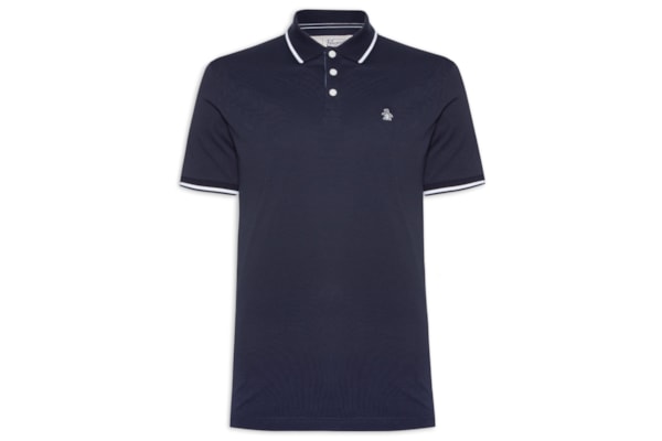 Polo Masculina Manga Curta Jersey Lisa - Azul